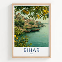 Bihar Poster - India Scenic Art - Bihar Citadel Riverboats Lounge Decor