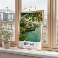 Bihar Poster - India Scenic Art - Bihar Citadel Riverboats Lounge Decor