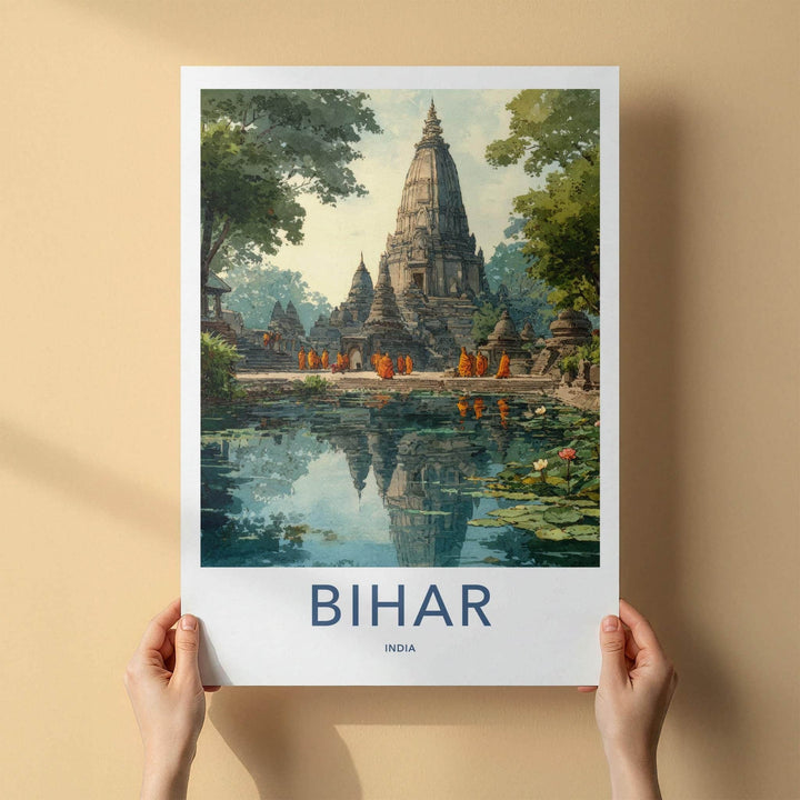 Bihar Poster - India Wall Art - Bihar Temple Gift