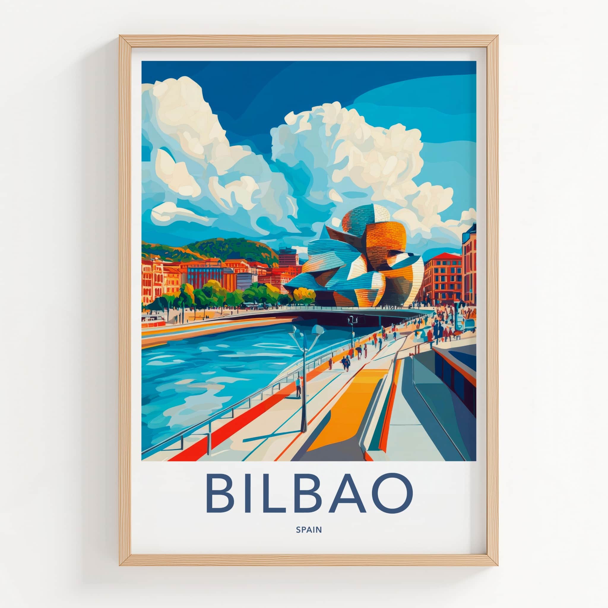 Bilbao Poster - Spain Wall Art - Modern Architecture Riverside Home Decor