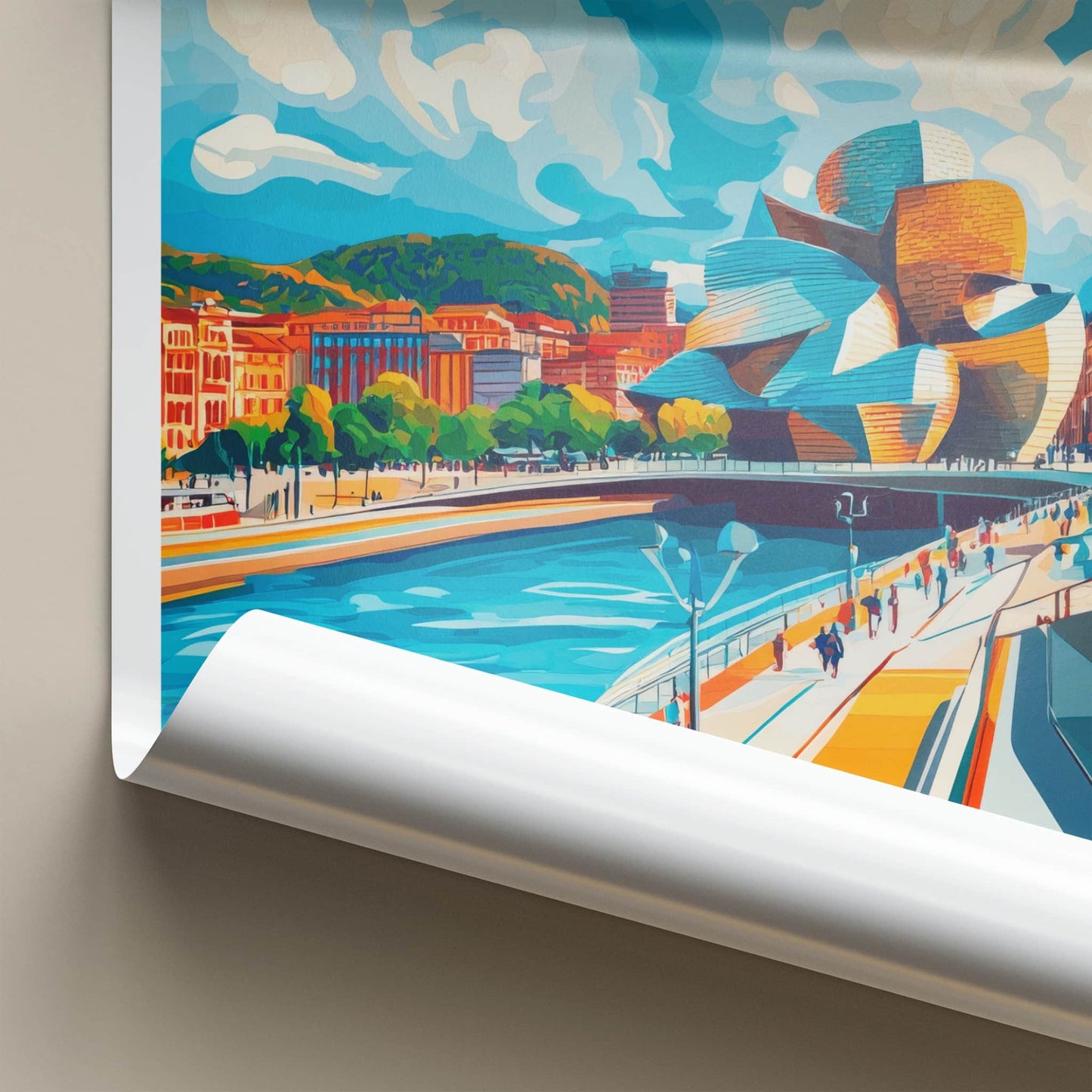Bilbao Poster - Spain Wall Art - Modern Architecture Riverside Home Decor