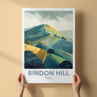 Bindon Hill Poster - England Scenic Art - Rolling Hills Wall Decor