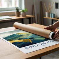 Bindon Hill Poster - England Scenic Art - Rolling Hills Wall Decor