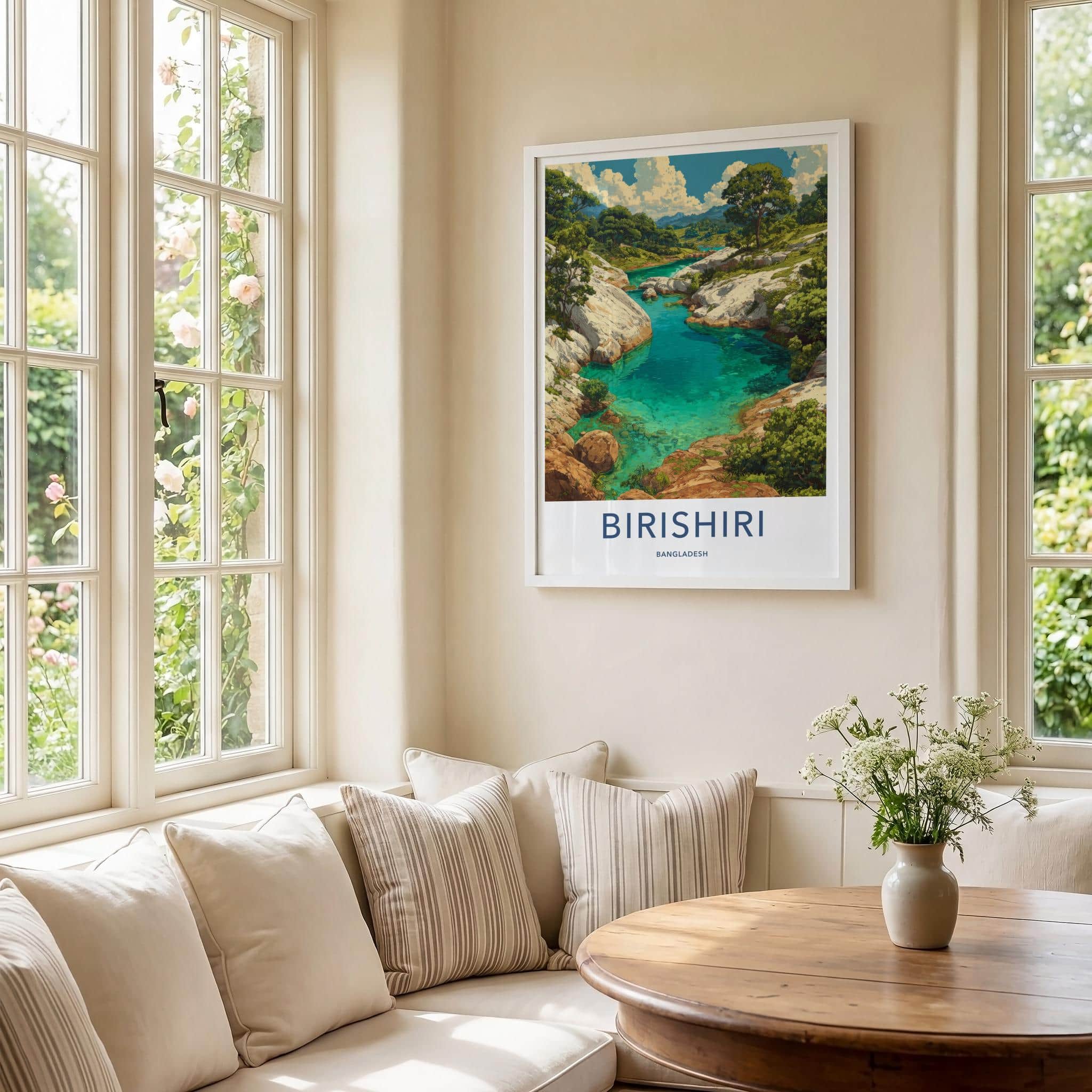 Birishiri Poster - Bangladesh Travel Art - Clear river canyon Wall Decor
