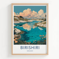 Birishiri Poster - Bangladesh Travel Art - Cloud Reflecting Lake Home Decor