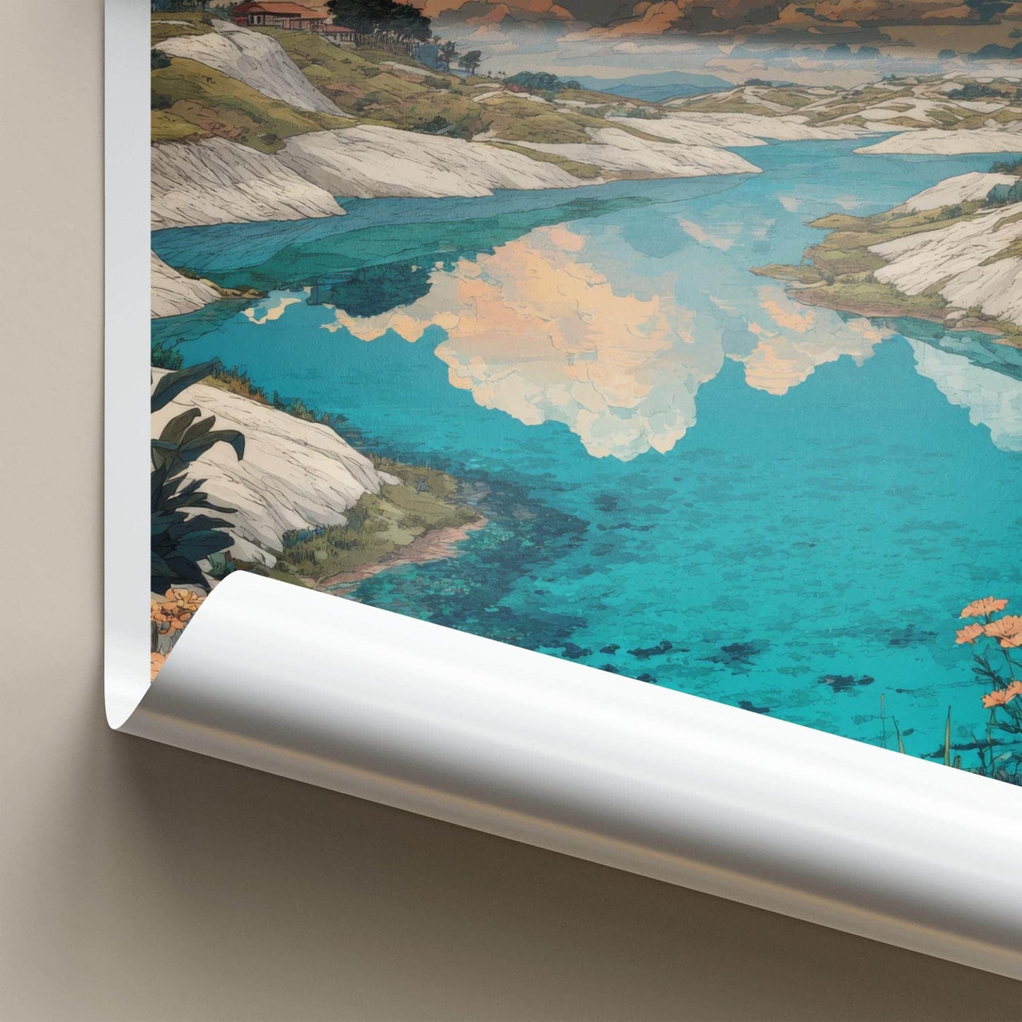 Birishiri Poster - Bangladesh Travel Art - Cloud Reflecting Lake Home Decor