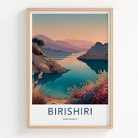 Birishiri Poster - Bangladesh Travel Art - Pastel Mountain Waters Home Decor