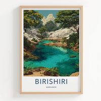Birishiri Poster - Bangladesh Travel Art - Turquoise River Wall Decor