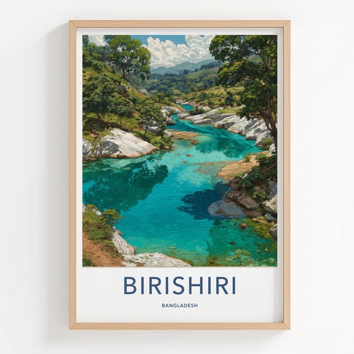 Birishiri Poster - Bangladesh Travel Art - Turquoise River Wall Decor