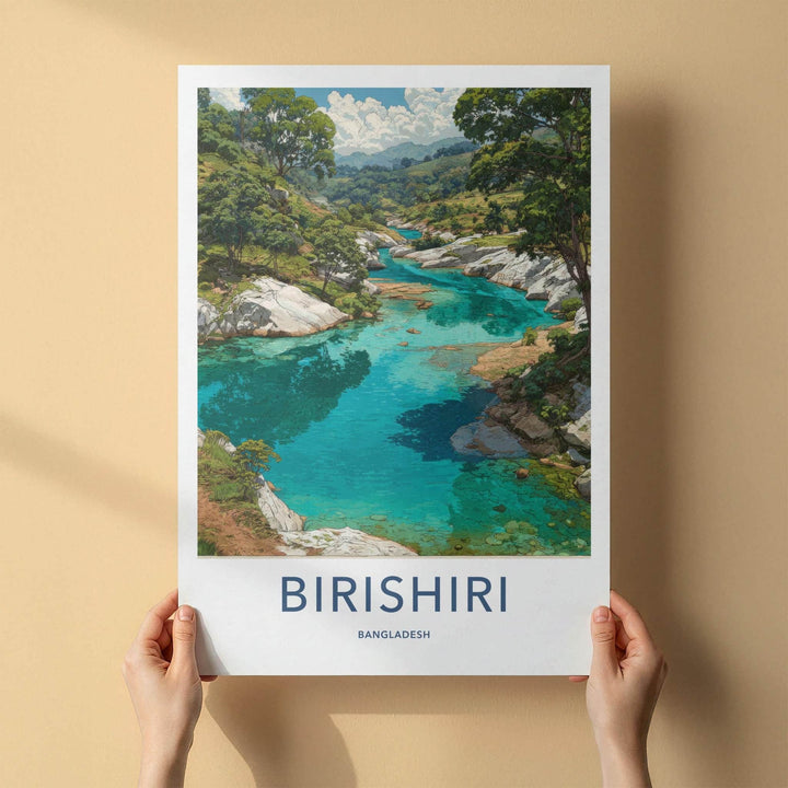 Birishiri Poster - Bangladesh Travel Art - Turquoise River Wall Decor