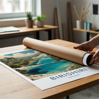 Birishiri Poster - Bangladesh Travel Art - Turquoise Water Valley Wall Decor