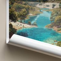 Birishiri Poster - Bangladesh Travel Art - Turquoise Water Valley Wall Decor