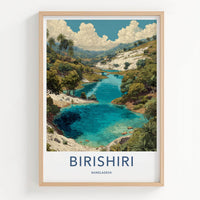 Birishiri Poster - Bangladesh Travel Art - Turquoise Water Valley Wall Decor