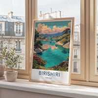 Birishiri Poster - Bangladesh Travel Art - Vibrant river hills Home Decor
