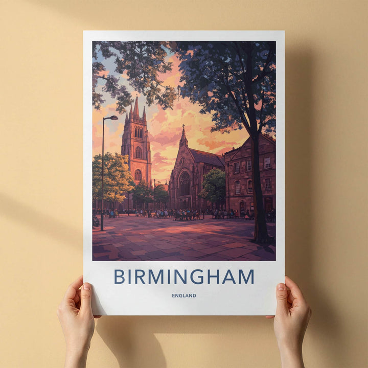 Birmingham Poster - England Travel Art - Historic City Square Home Decor