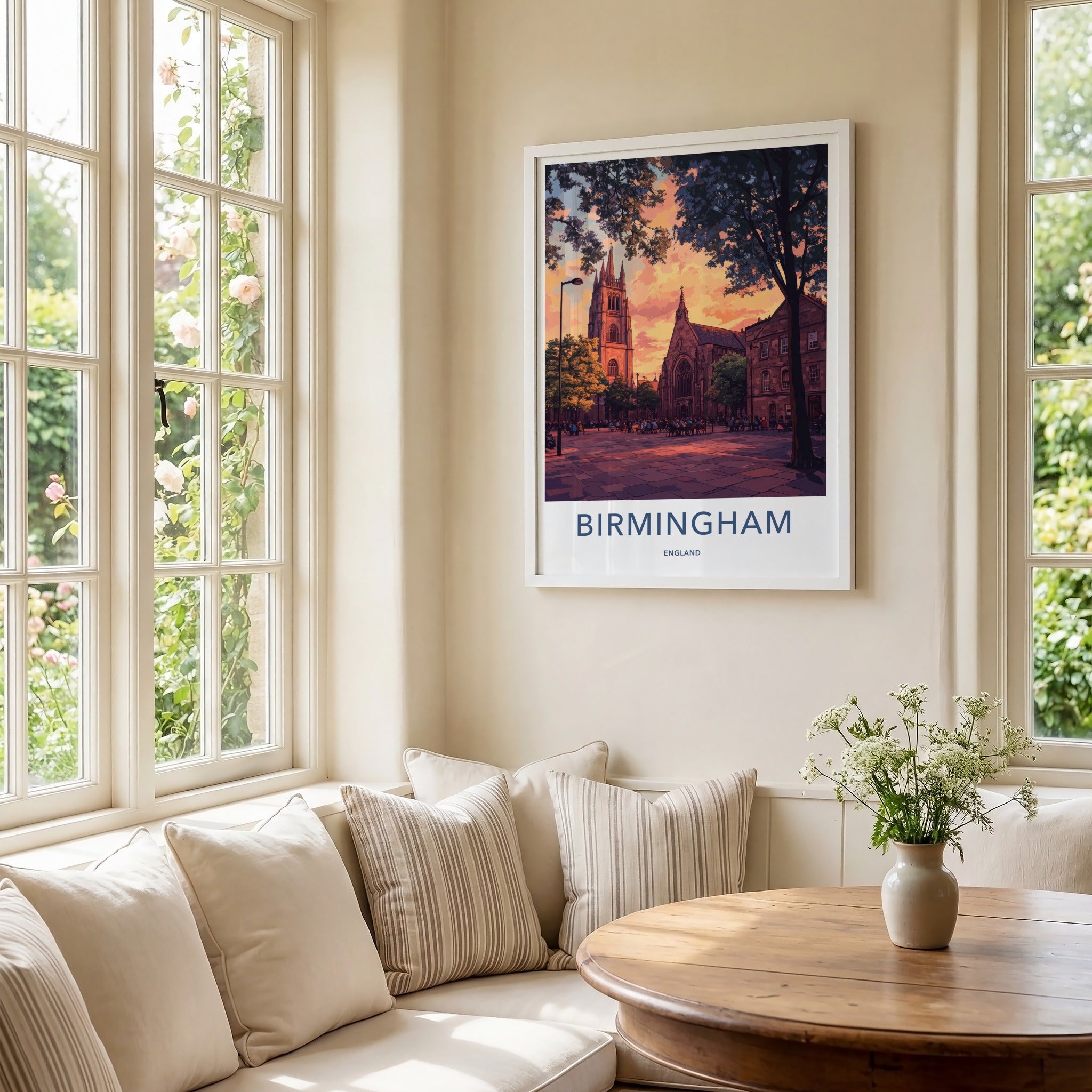 Birmingham Poster - England Travel Art - Historic City Square Home Decor