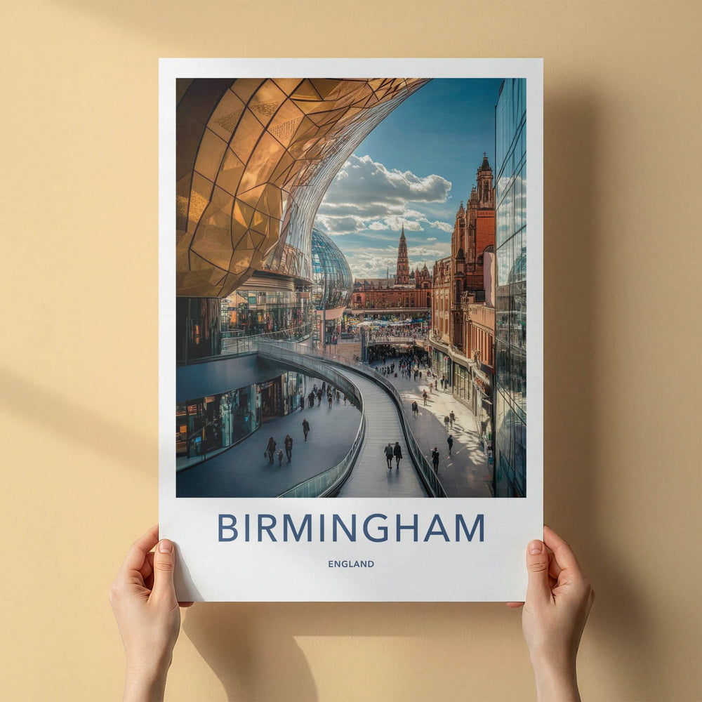 Birmingham Poster - England Travel Art - Modern Shopping Center Home Decor