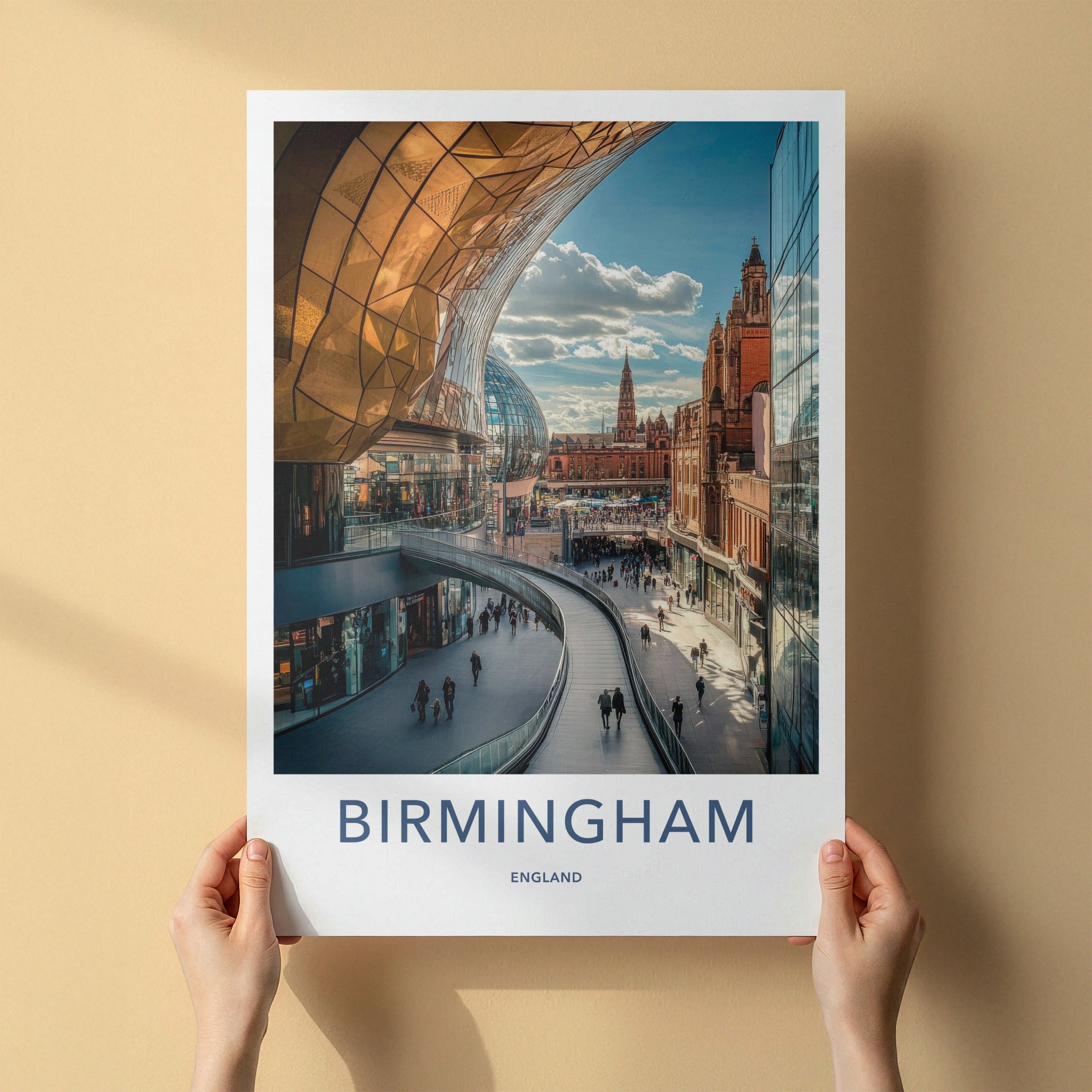 Birmingham Poster - England Travel Art - Modern Shopping Center Home Decor