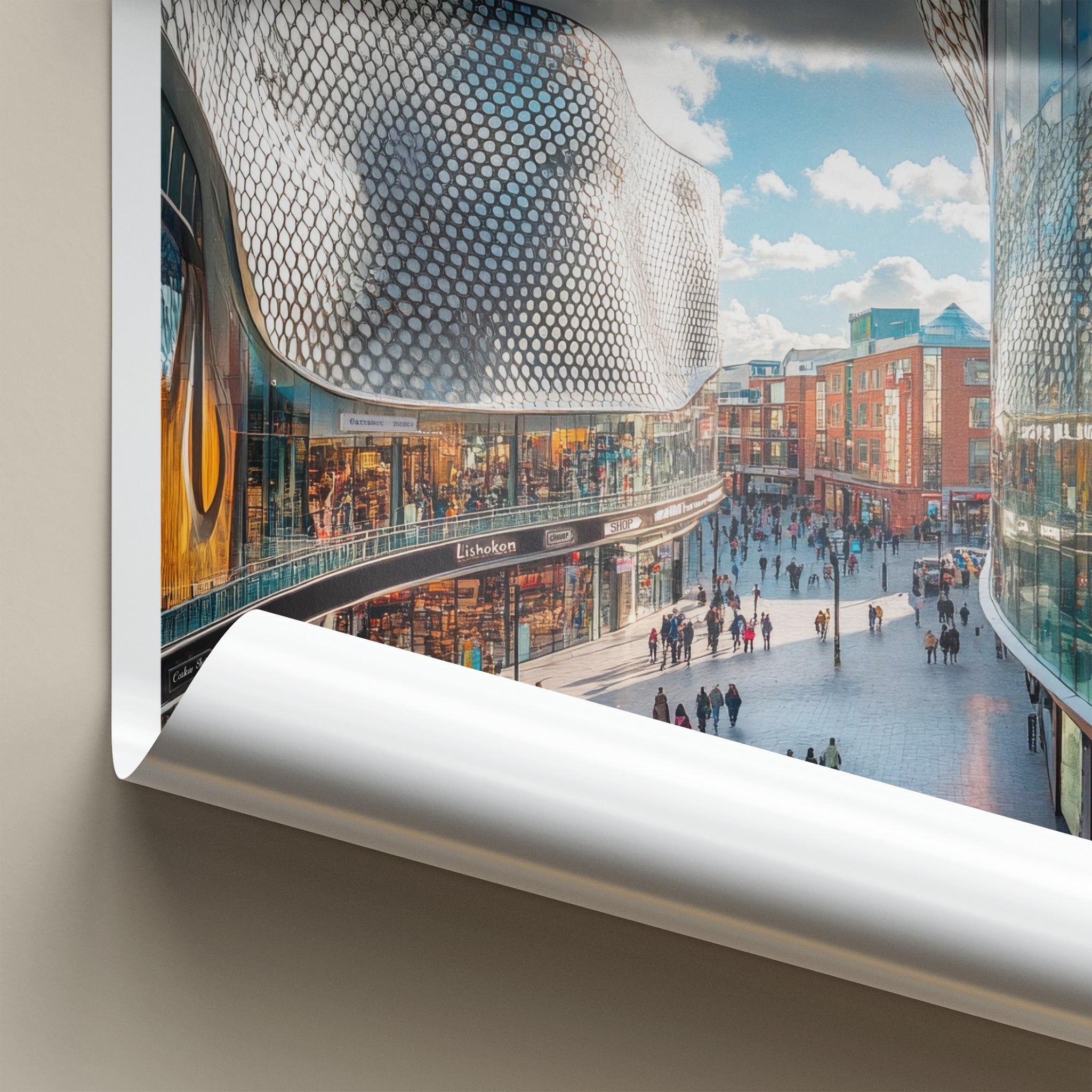 Birmingham Poster - England Wall Art - Modern Shopping District Home Decor