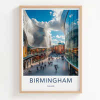 Birmingham Poster - England Wall Art - Modern Shopping District Home Decor