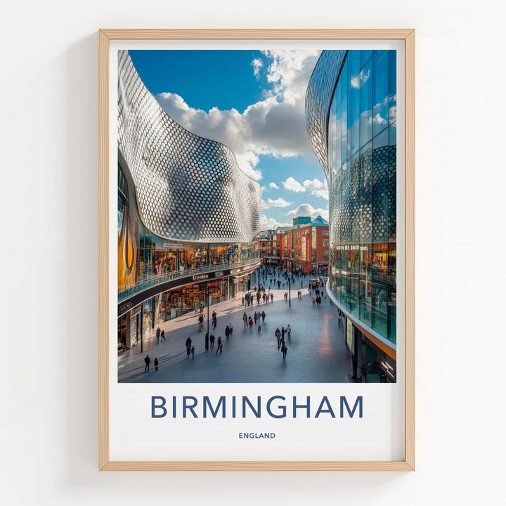 Birmingham Poster - England Wall Art - Modern Shopping District Home Decor