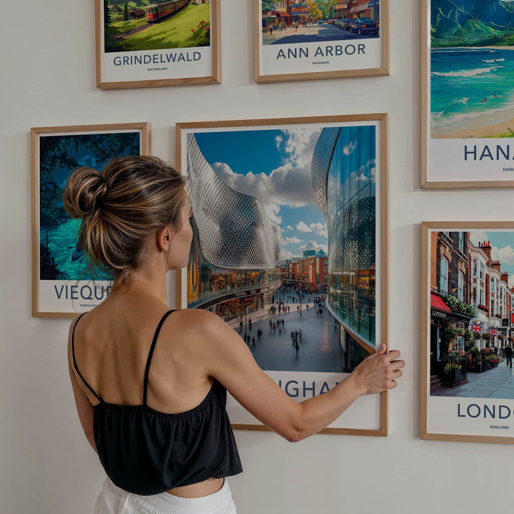 Birmingham Poster - England Wall Art - Modern Shopping District Home Decor