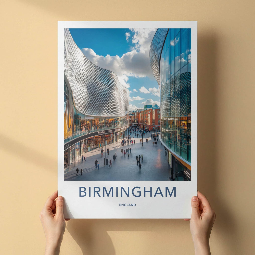 Birmingham Poster - England Wall Art - Modern Shopping District Home Decor