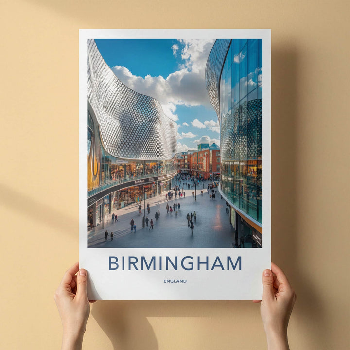 Birmingham Poster - England Wall Art - Modern Shopping District Home Decor