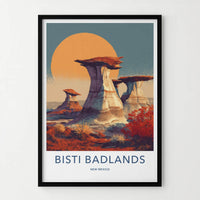 Bisti Badlands Poster - New Mexico Scenic Art - Hoodoos Desert Horizon Wall Decor