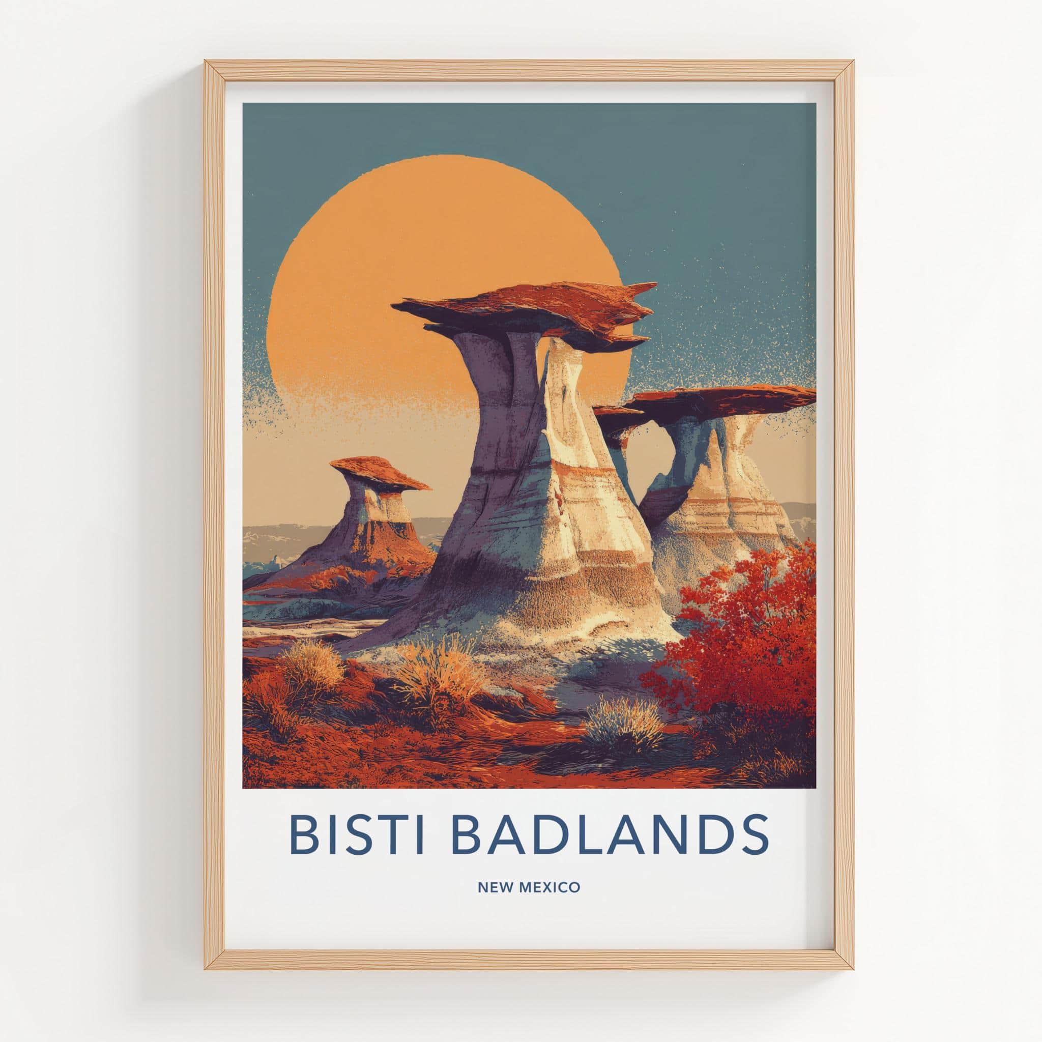 Bisti Badlands Poster - New Mexico Scenic Art - Hoodoos Desert Horizon Wall Decor