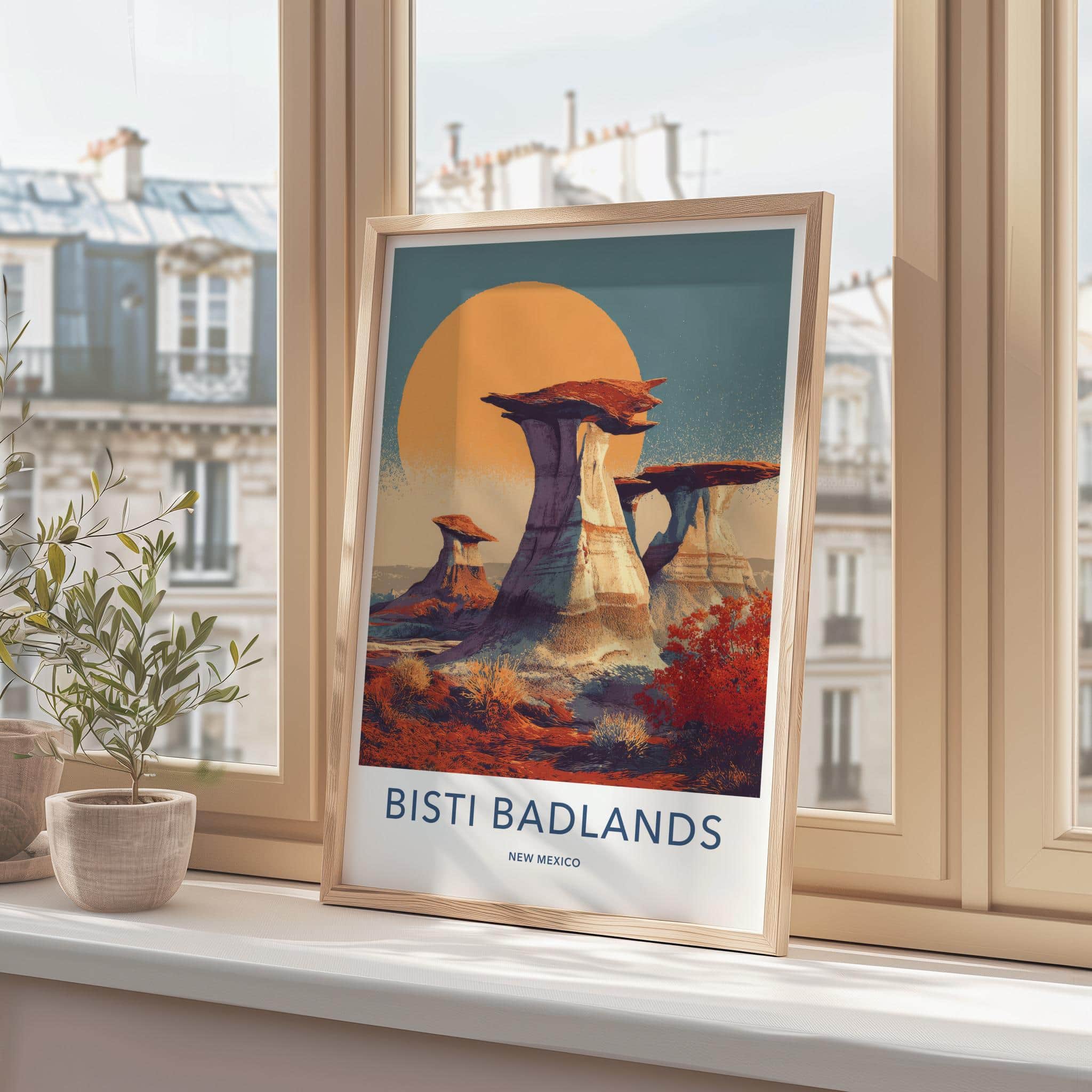 Bisti Badlands Poster - New Mexico Scenic Art - Hoodoos Desert Horizon Wall Decor