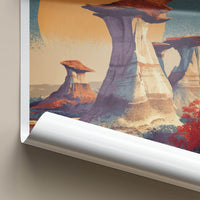 Bisti Badlands Poster - New Mexico Scenic Art - Hoodoos Desert Horizon Wall Decor