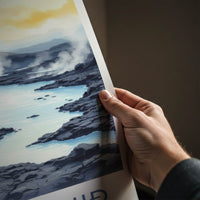 Blaa Lonid Poster - Iceland Wall Art - Steaming Blue Waters Home Decor