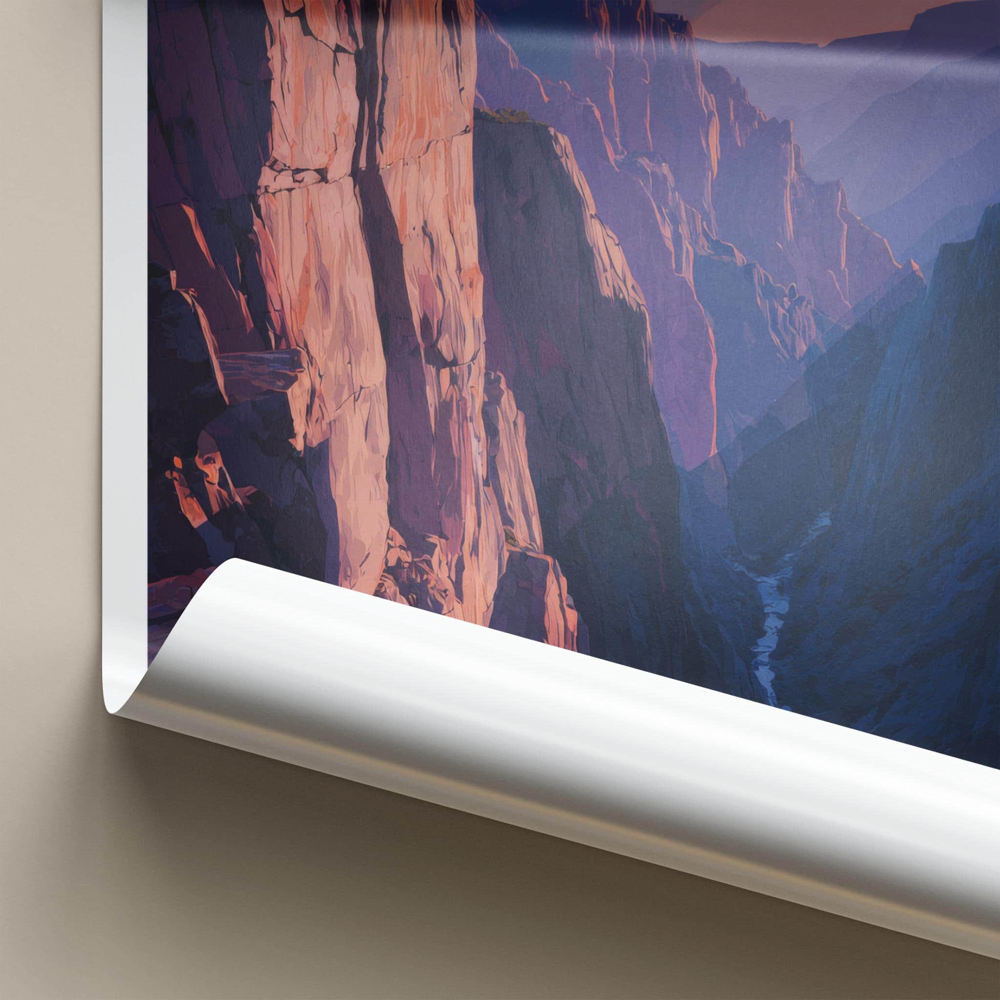 Black Canyon Poster - Colorado Art Print - Dramatic sunset cliffs Wall Decor