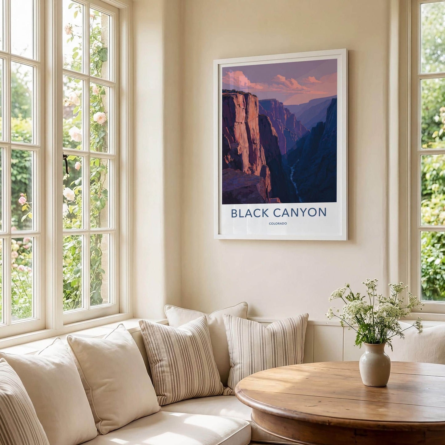 Black Canyon Poster - Colorado Art Print - Dramatic sunset cliffs Wall Decor