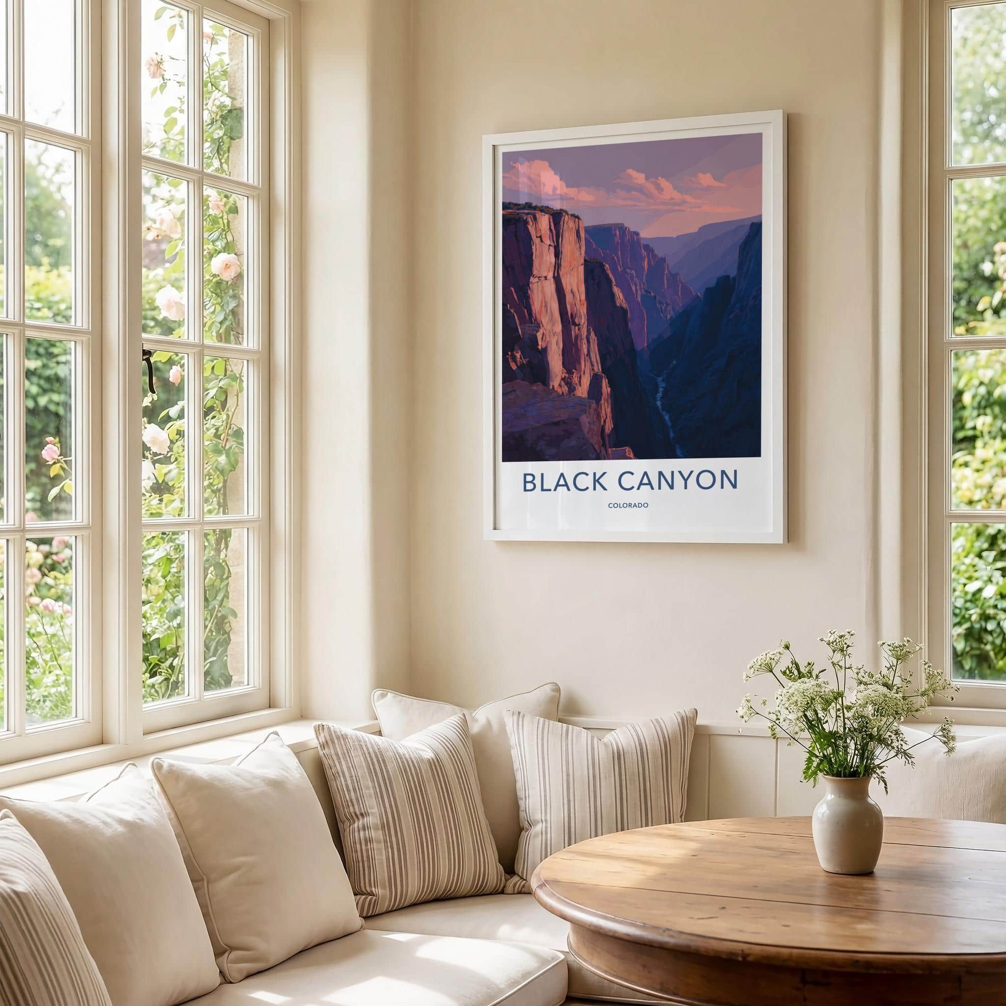 Black Canyon Poster - Colorado Art Print - Dramatic sunset cliffs Wall Decor