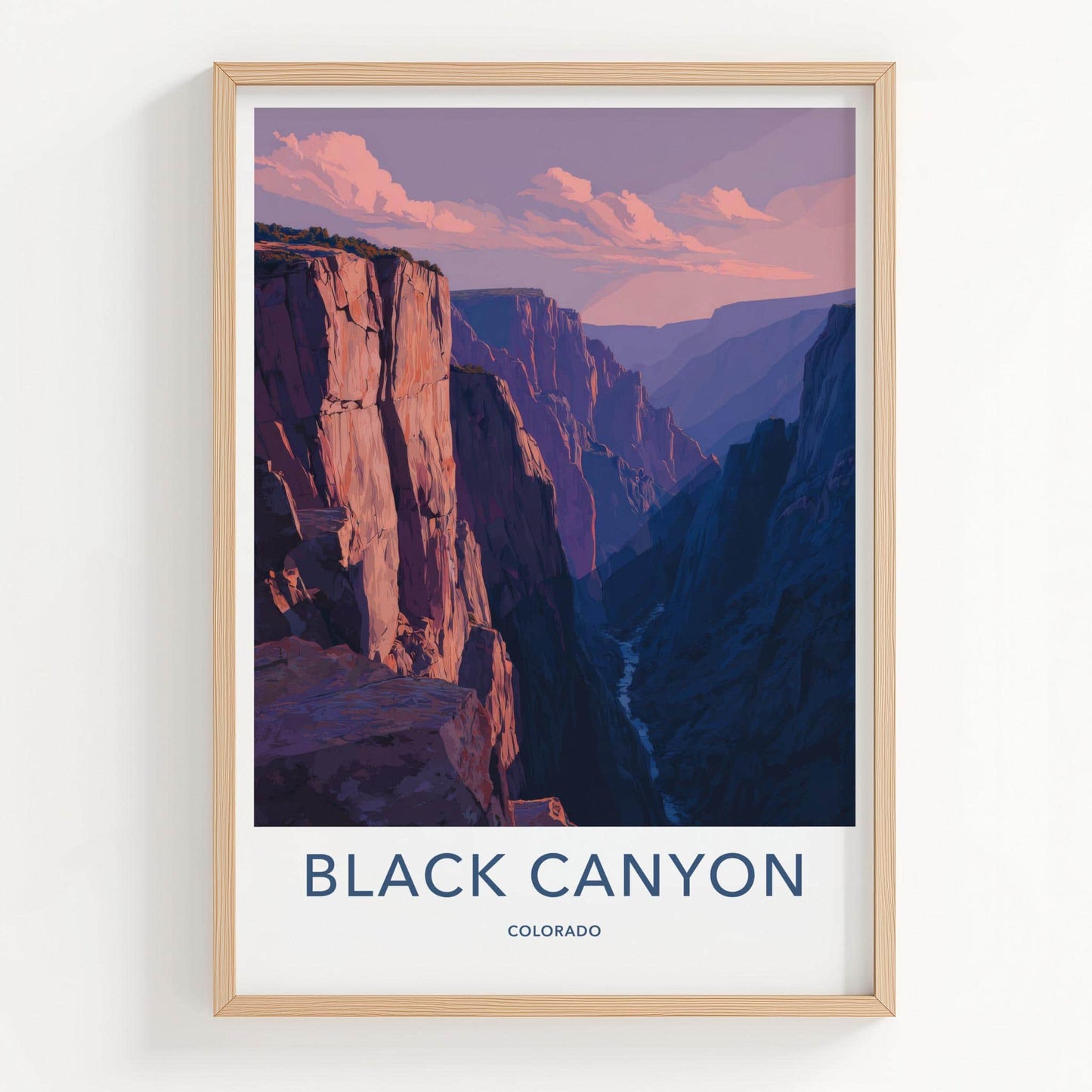 Black Canyon Poster - Colorado Art Print - Dramatic sunset cliffs Wall Decor