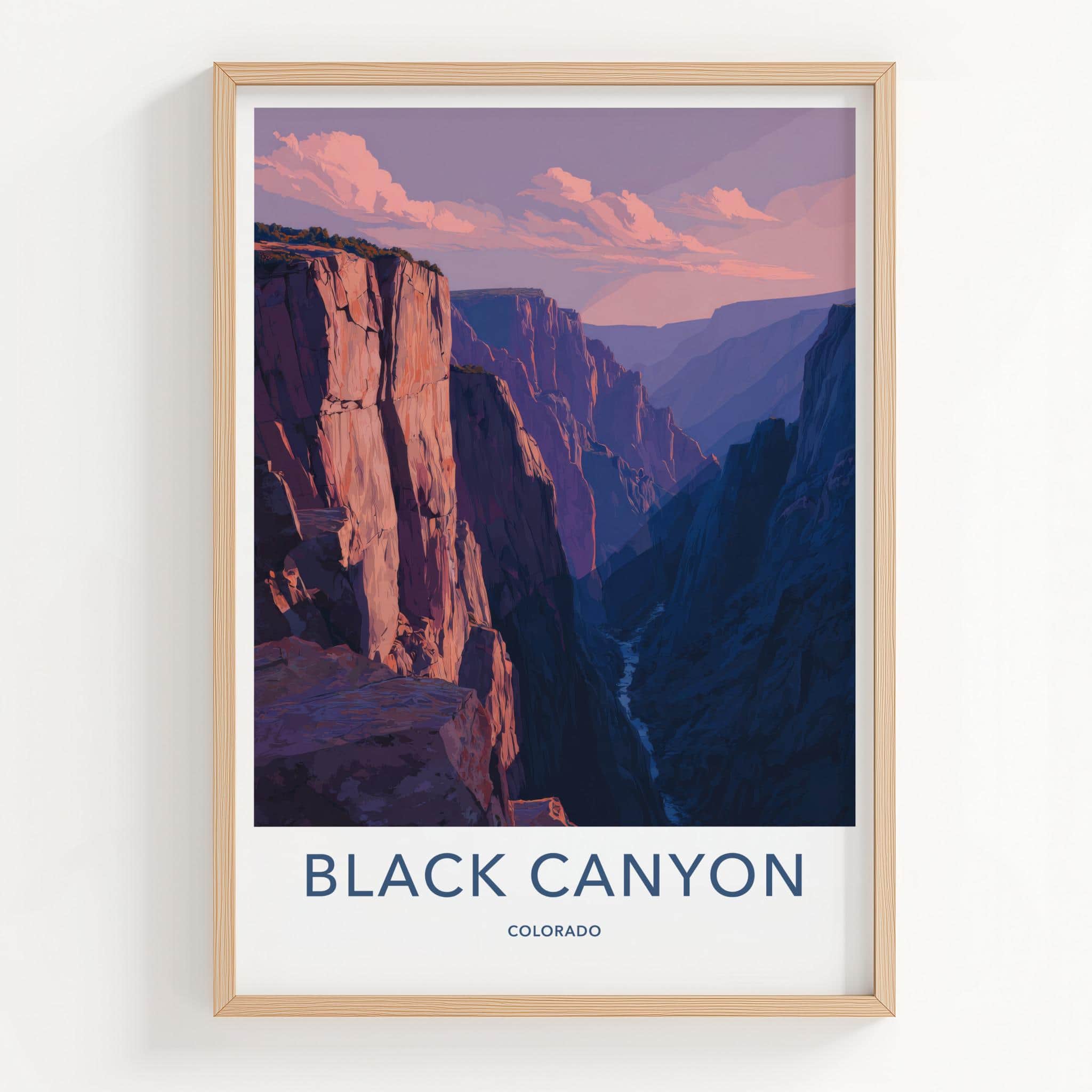 Black Canyon Poster - Colorado Art Print - Dramatic sunset cliffs Wall Decor