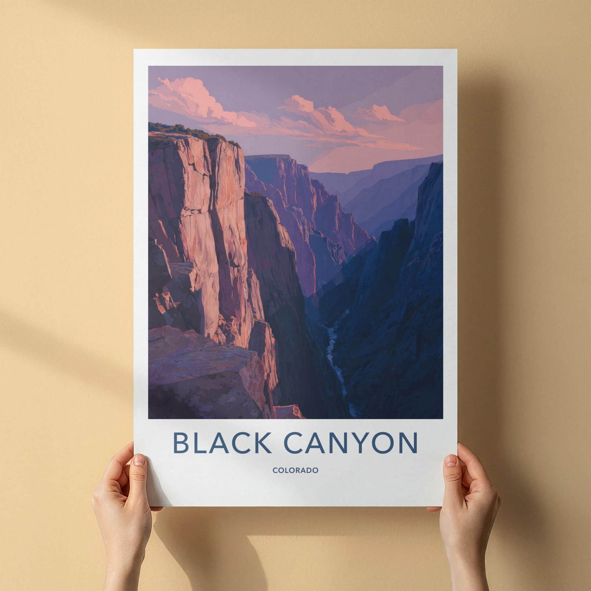 Black Canyon Poster - Colorado Art Print - Dramatic sunset cliffs Wall Decor