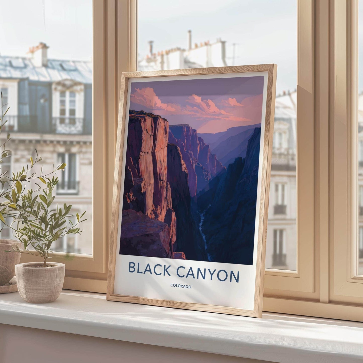 Black Canyon Poster - Colorado Art Print - Dramatic sunset cliffs Wall Decor