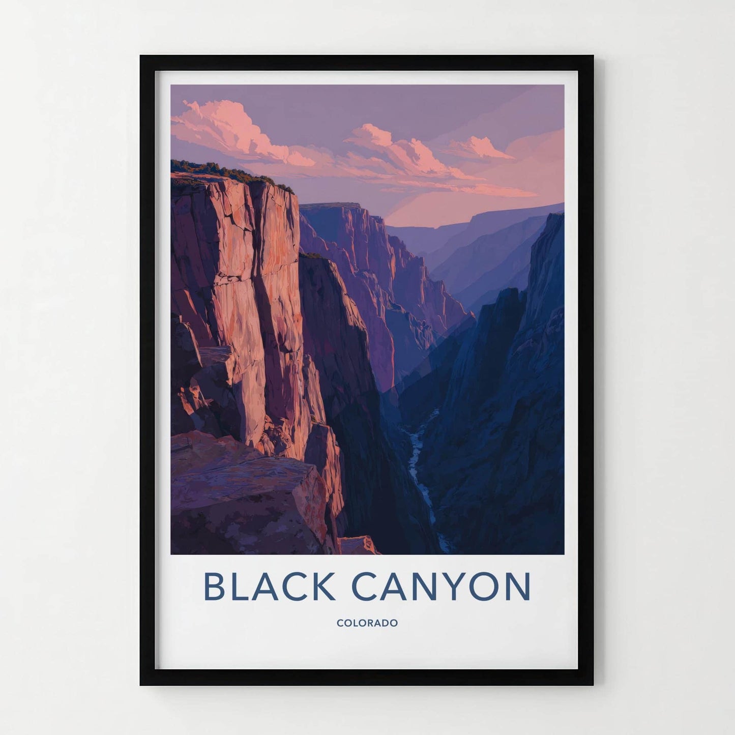 Black Canyon Poster - Colorado Art Print - Dramatic sunset cliffs Wall Decor