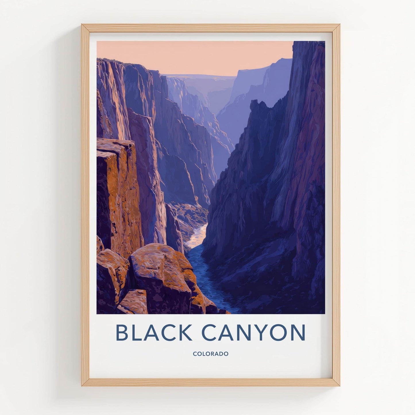 Black Canyon Poster - Colorado Scenic Art - Deep canyon river Wall Decor
