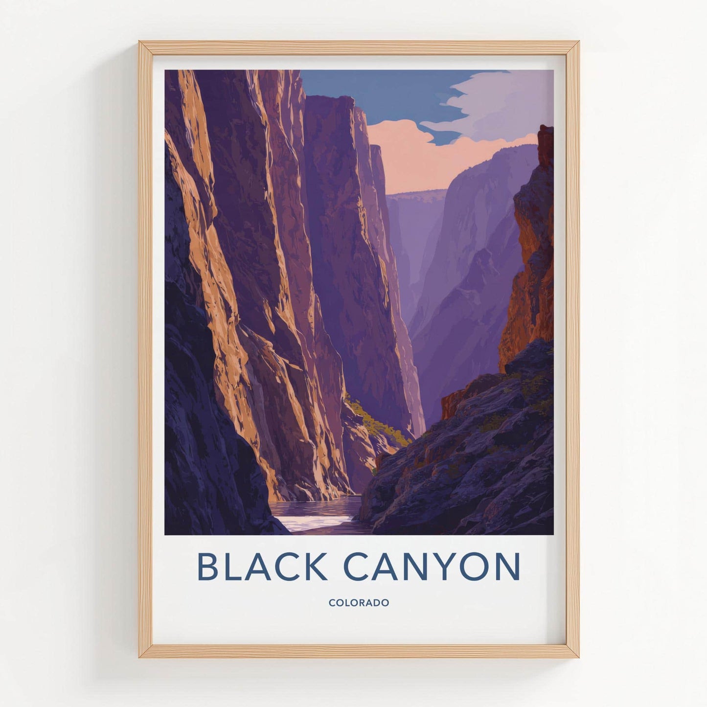 Black Canyon Poster - Colorado Travel Art - Dramatic River Gorge Home Decor