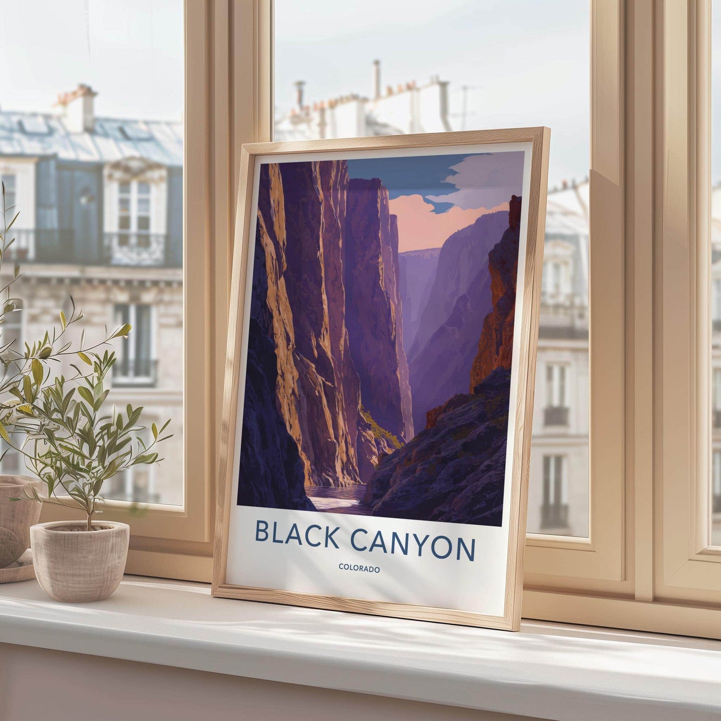 Black Canyon Poster - Colorado Travel Art - Dramatic River Gorge Home Decor