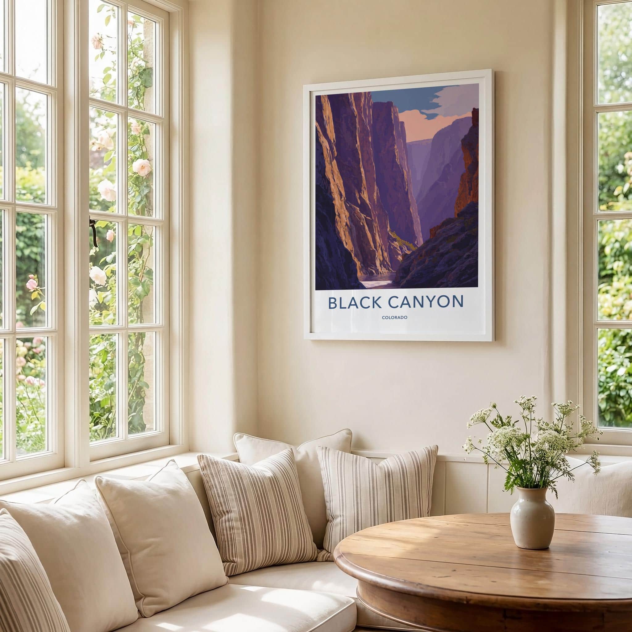 Black Canyon Poster - Colorado Travel Art - Dramatic River Gorge Home Decor