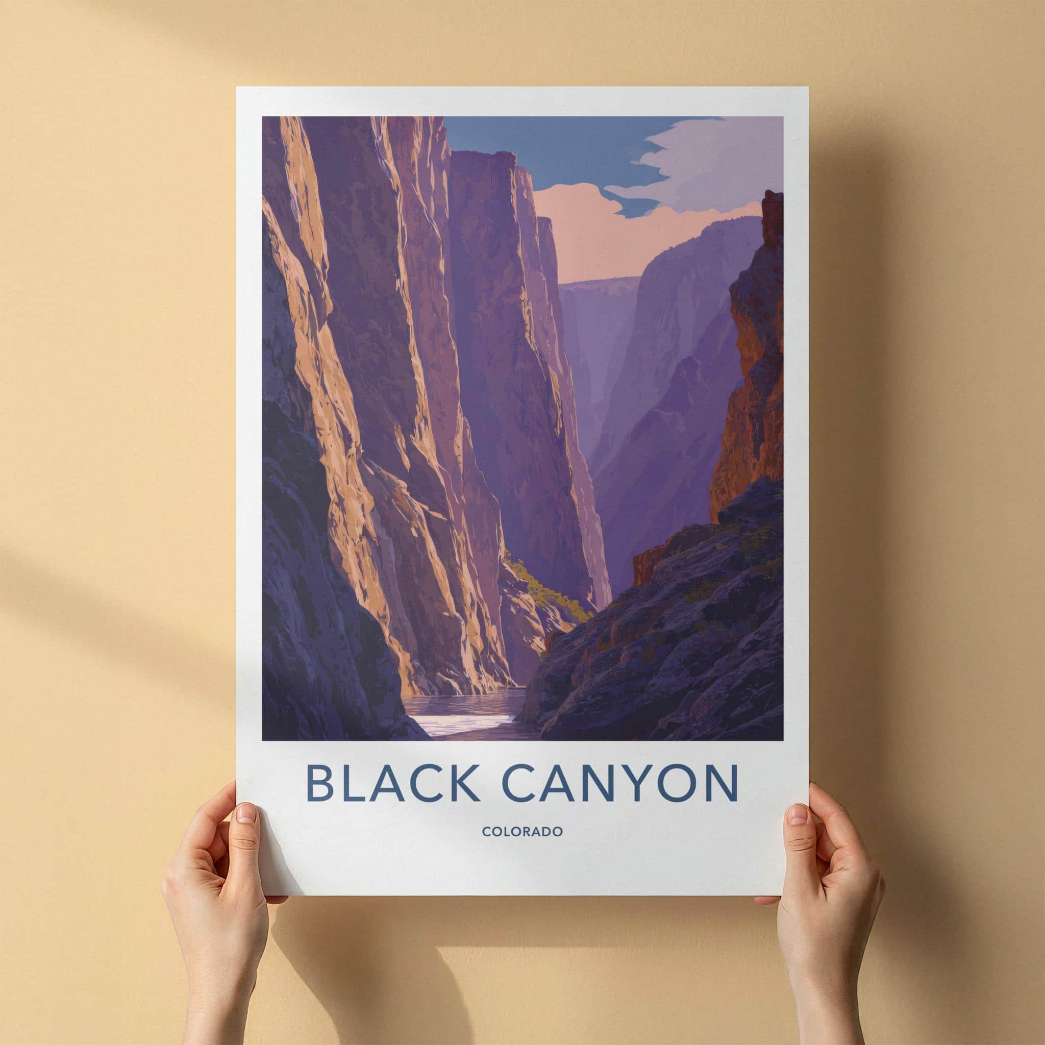 Black Canyon Poster - Colorado Travel Art - Dramatic River Gorge Home Decor