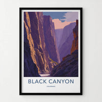 Black Canyon Poster - Colorado Travel Art - Dramatic River Gorge Home Decor