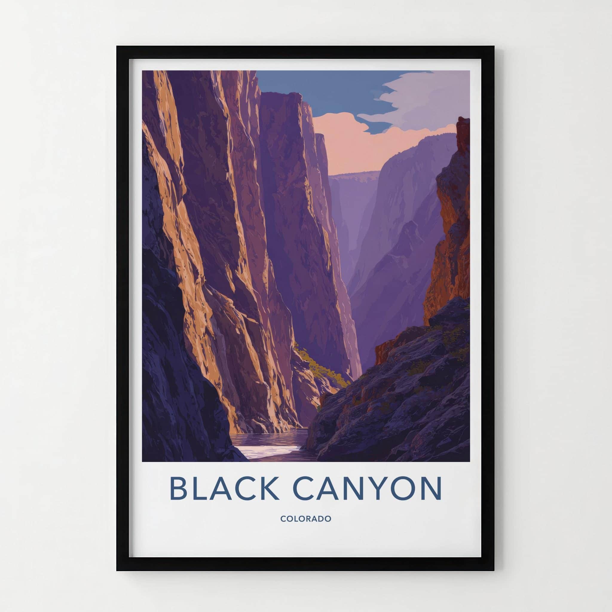 Black Canyon Poster - Colorado Travel Art - Dramatic River Gorge Home Decor