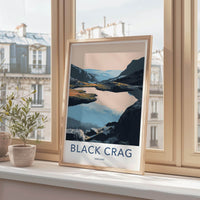 Black Crag Poster - England Scenic Art - Mountain lake reflection Home Decor