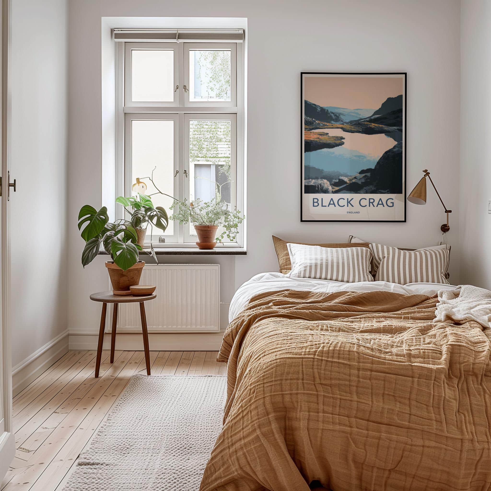 Black Crag Poster - England Scenic Art - Mountain lake reflection Home Decor